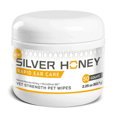 Absorbine Pet - Silver Honey Rapid Ear Care Vet Strength Pet Wipes, 50 ct, Manuka Honey & MicroSilver BG - Pets Perfect