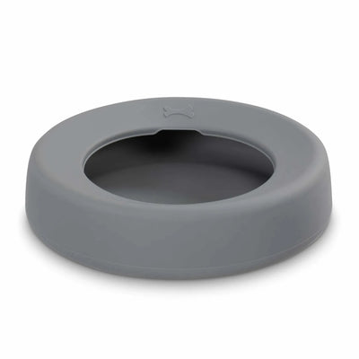 Messy Mutts Silicone Non-Spill Bowl Cool Grey 5.25 Cups - Pets Perfect