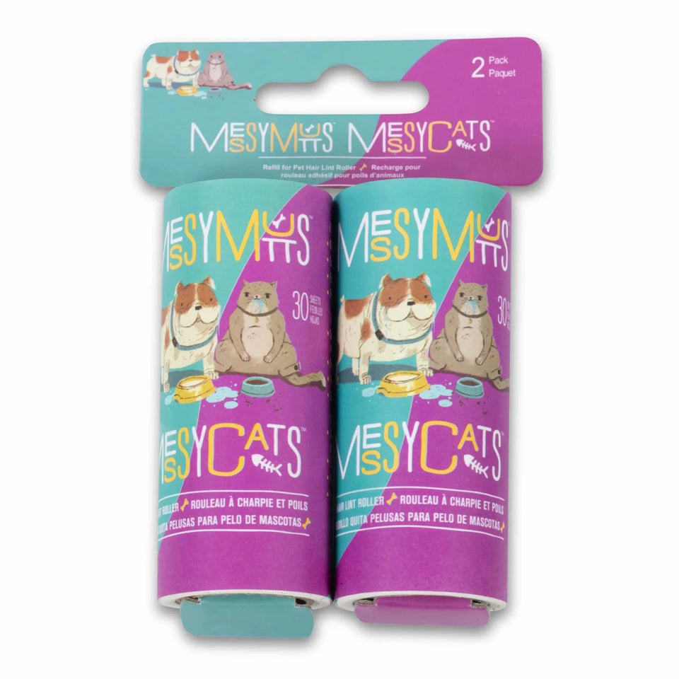 Messy Mutts Replacement Pet Hair Lint Rollers Travel Size 2 ct - Pets Perfect