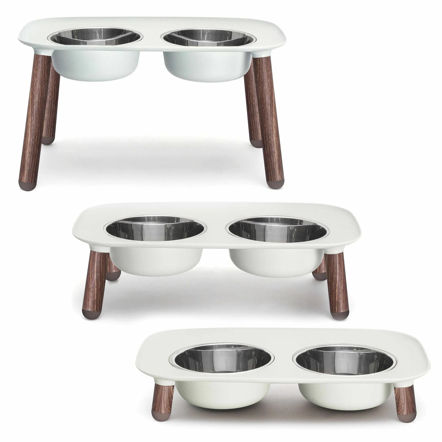 Messy Mutts Adjustable Elevated Dog Feeder - Raised Double Bowl Stand with Stainless Steel Bowls for Large & Small Dogs
