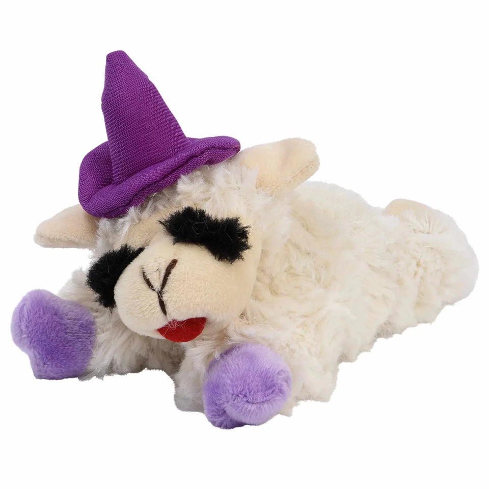 Multipet Halloween Lamb Chop 6.5 with Purple Hat & Paws - Pets Perfect