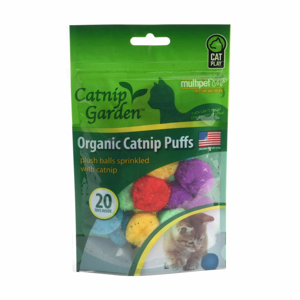 Multipet Catnip Garden Organic Catnip Puffs 20 ct Bag - Pets Perfect