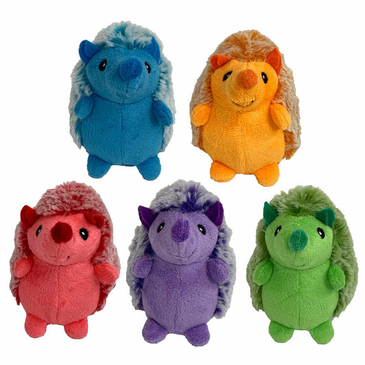 Multipet Minipet Hedgehog Plush Dog Toy Assorted Colors 4" - Pets Perfect