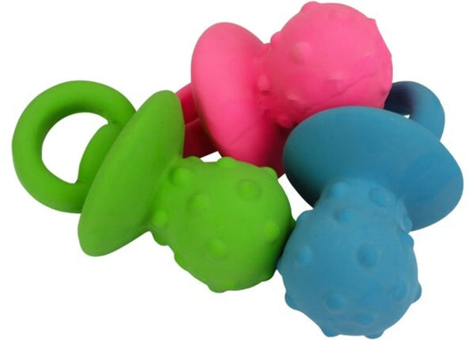 Multipet Minipet Pacifier Dog Chew Toy Assorted Colors 4" - Pets Perfect