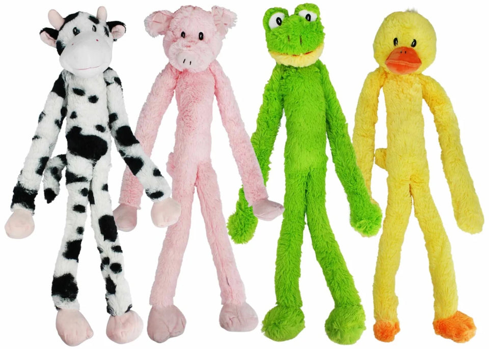 Multipet Minipet Swingin' Slevin Plush Dog Toy Assorted Animals 12" - Pets Perfect
