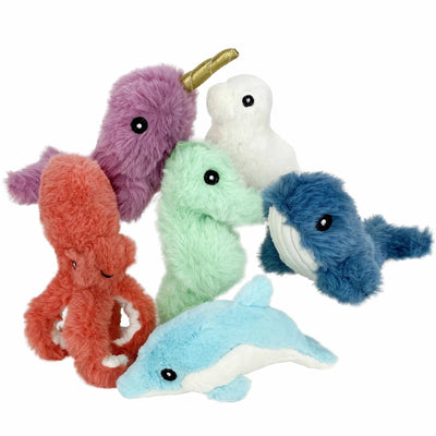 Multipet Minipet Deep Sea Cuddlerz Plush Dog Toy Assorted Animals 5"-7.5" - Pets Perfect