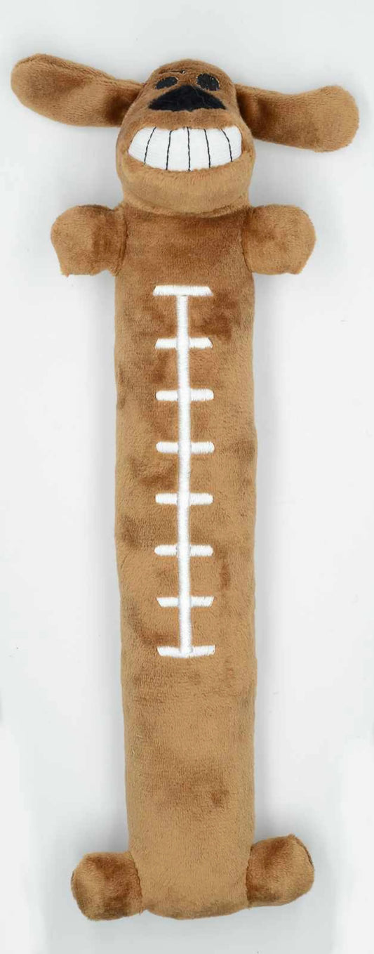 Multipet Tailgate Football Loofa - 12" Plush Squeaky Game Day Dog Toy