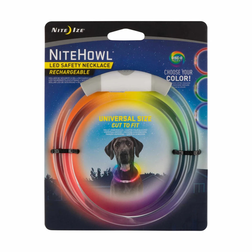 Nite Ize NiteHowl Rechargeable LED Safety Necklace - Disc-O Select - Pets Perfect
