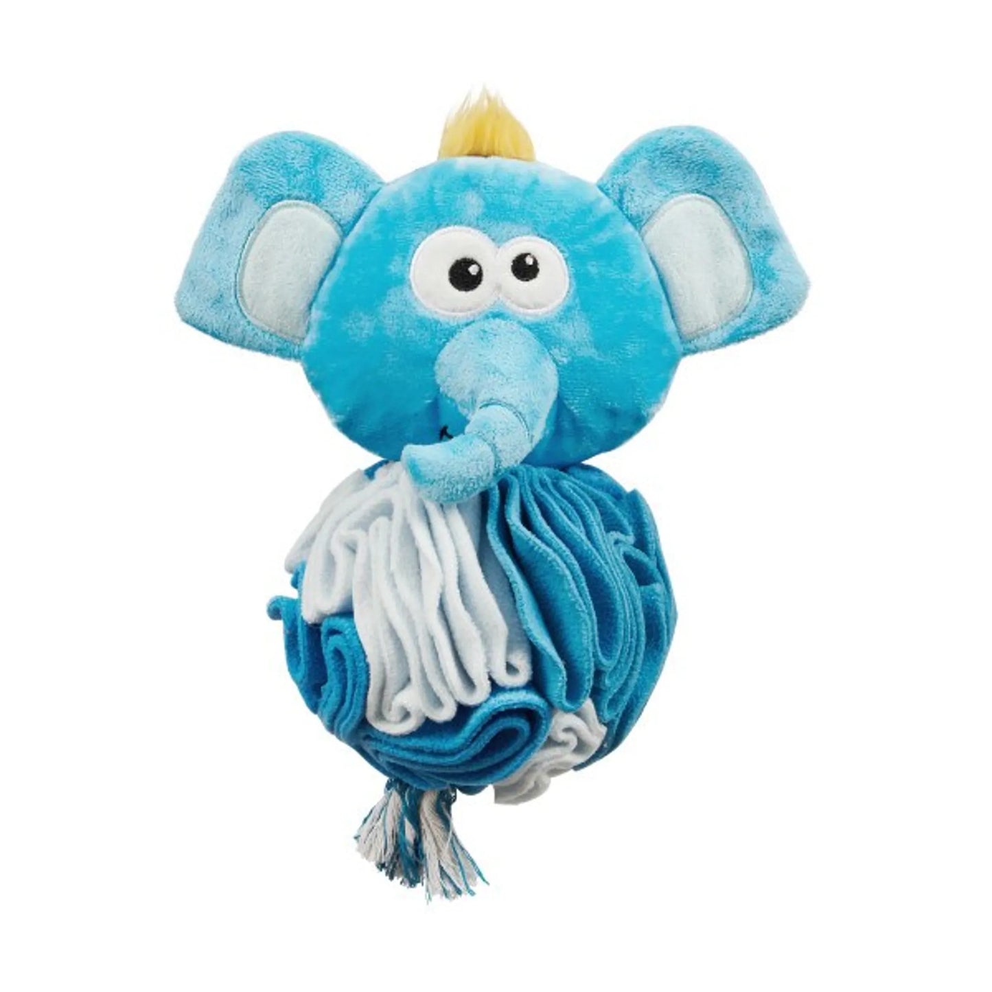 Nina Ottosson Stuff N' Snuffle Elephant Interactive Plush Dog Toy Blue - Pets Perfect