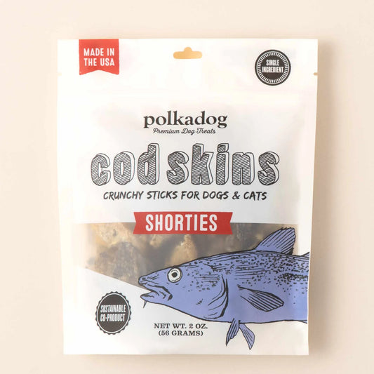 Cod Skins Jerky Shorties - Dehydrated Fish Skin Dog & Cat Treats 2oz - Pets Perfect
