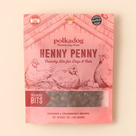 Polkadog Henny Penny Chicken & Cranberry Training Bits Crunchy Dog and Cat Treats 7oz - Pets Perfect