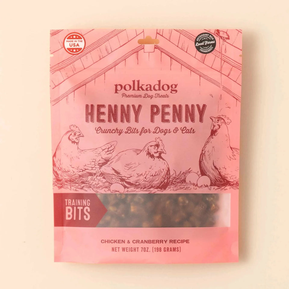 Polkadog Henny Penny Chicken & Cranberry Training Bits Crunchy Dog and Cat Dog Treats 7 oz - Pets Perfect