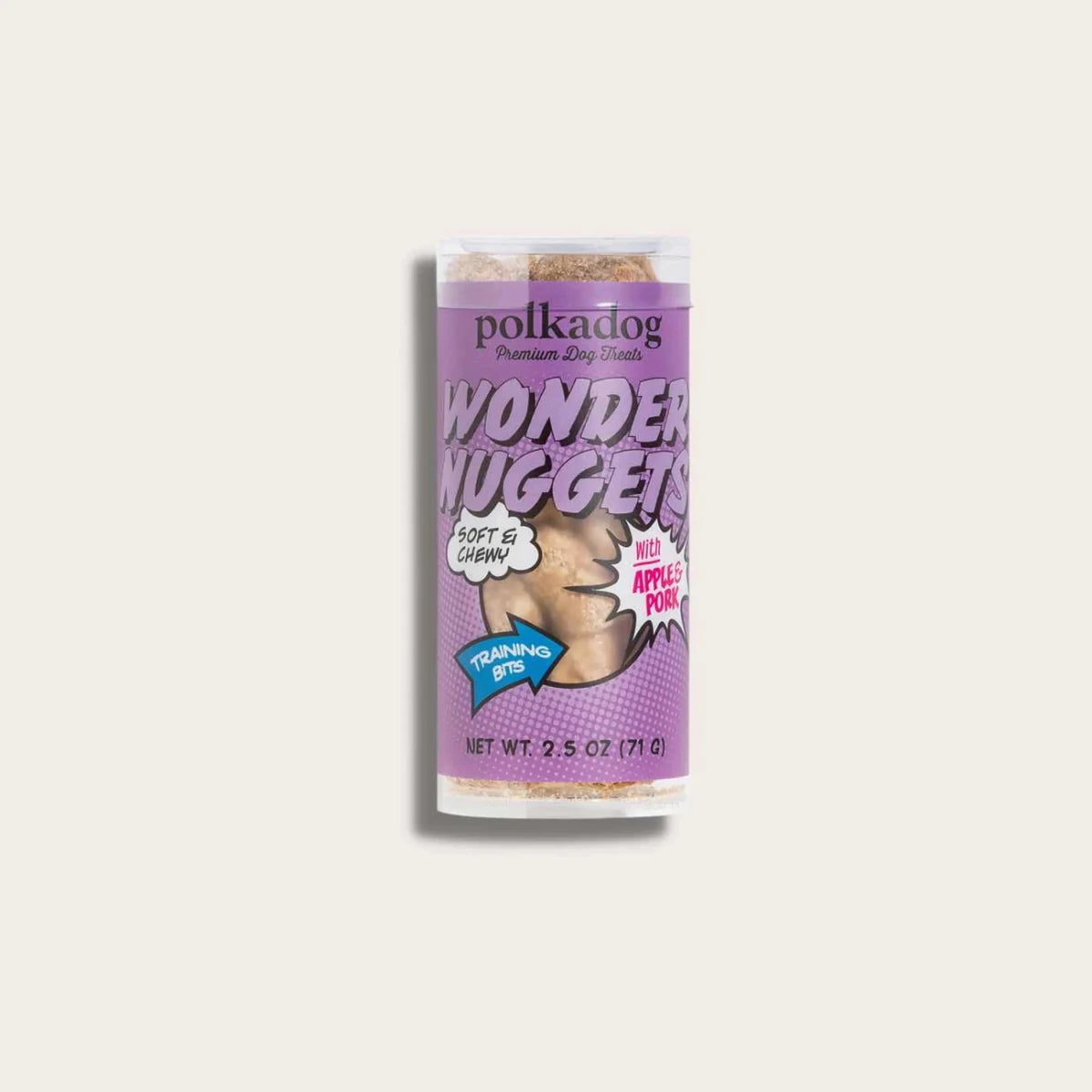 Polkadog Wonder Nuggets Training Bits Pork & Apple Soft & Chewy Dog Treats Mini Tube - Pets Perfect