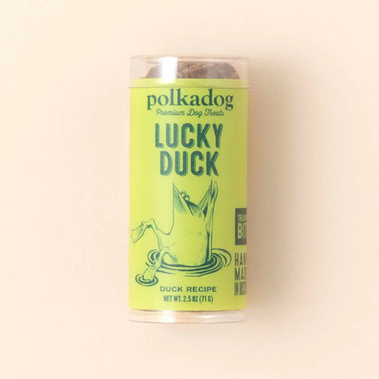 Polkadog Lucky Duck Training Treats Mini Tube - Crunchy Dehydrated Duck Liver Rewards (2.5oz)