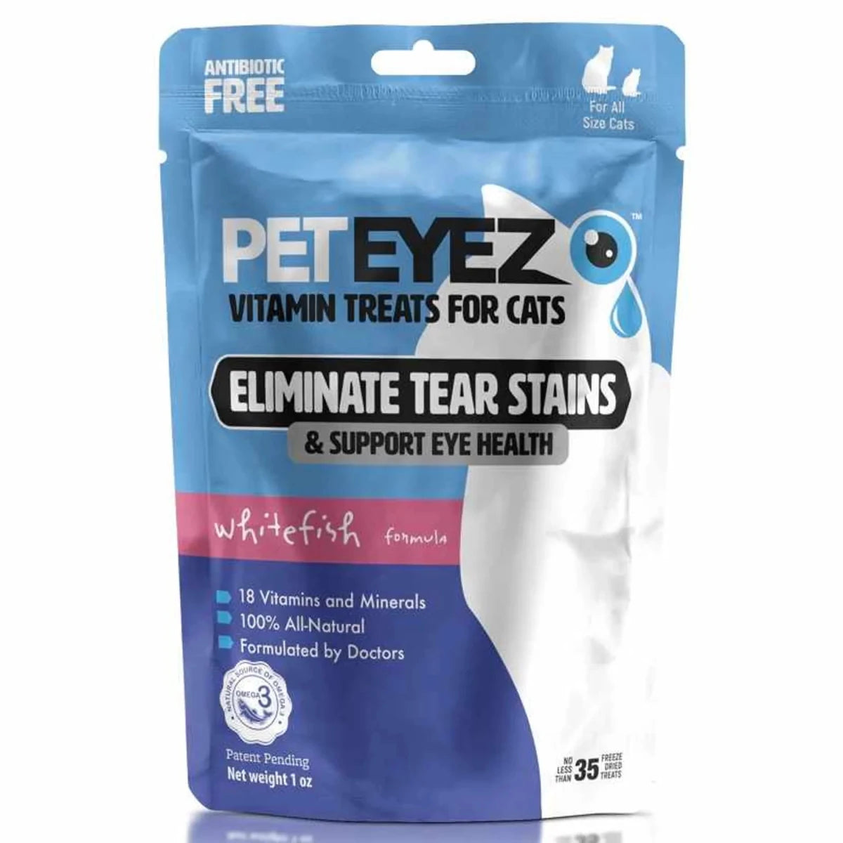 Pet Eyez Vitamin Cat Treats for Cats Whitefish Formula 1 oz - Pets Perfect