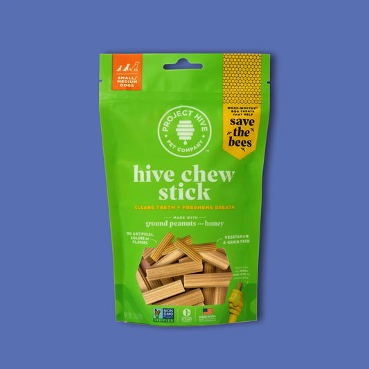 Project Hive Chew Stick Dog Treats - Natural Honey & Peanut Butter Flavor Dental Chews - Pets Perfect