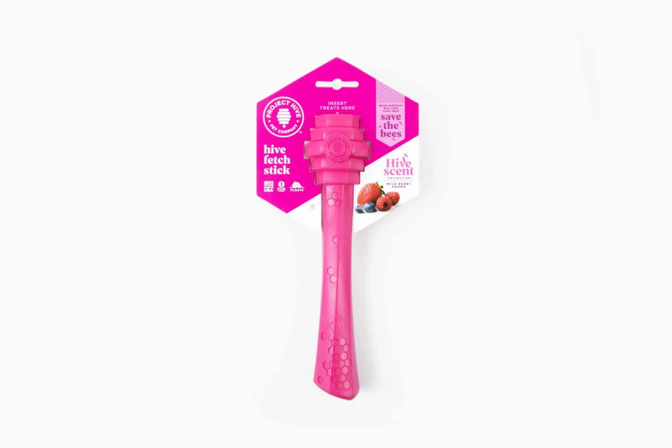 Project Hive Wild Berry Scent Hive Fetch Stick Pink - Pets Perfect