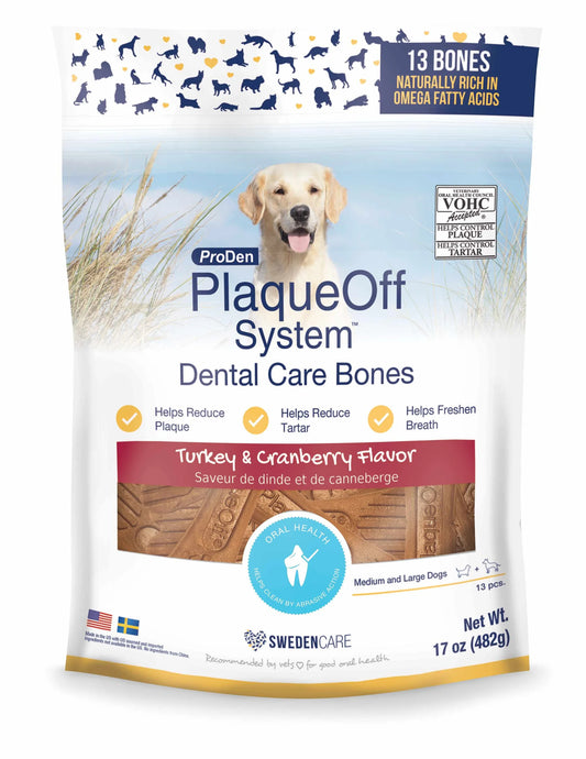 PlaqueOff Dental Bones for Dogs - Medium to Large Breeds