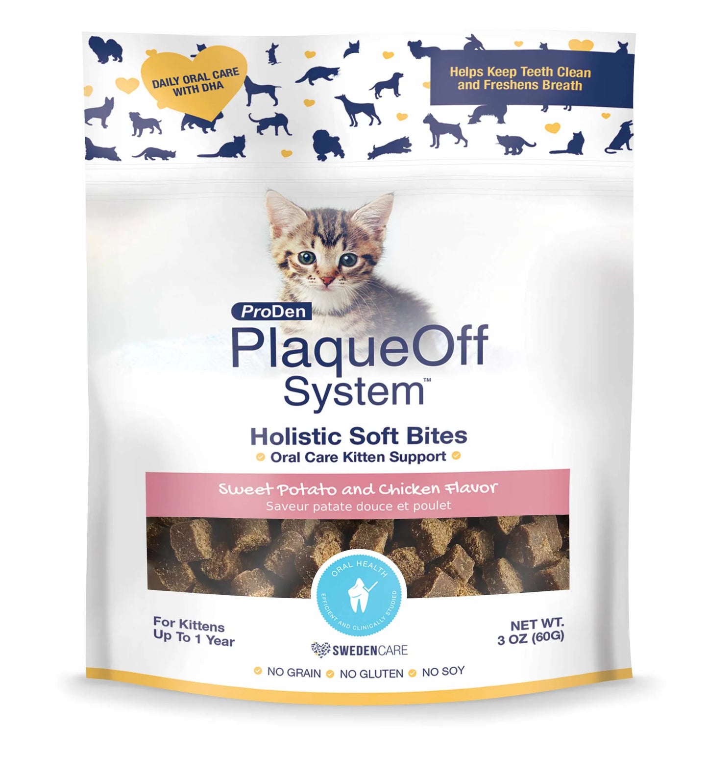 PlaqueOff Holistic Soft Bites CAT - Oral Care Kitten Formula - Pets Perfect