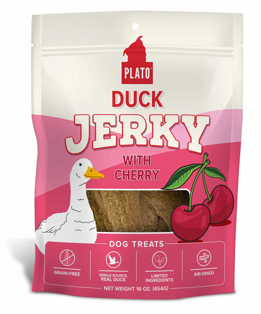 Premium Duck Jerky with Cherry Dog Treats - All Natural Freeze Dried Training Rewards - Pets Perfect