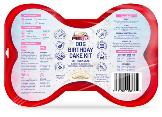 Puppy Cake Birthday Cake Kit - Complete Party Celebration with Pupfetti