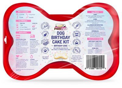 Puppy Cake Dog Birthday Cake Kit Birthday Cake Flavor with Pupfetti Sprinkles 10 oz - Pets Perfect