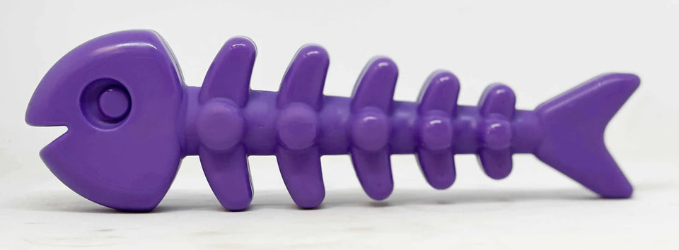 SodaPup Nylon Fish Bone Durable Chew Dog Toy Purple 8" - Pets Perfect