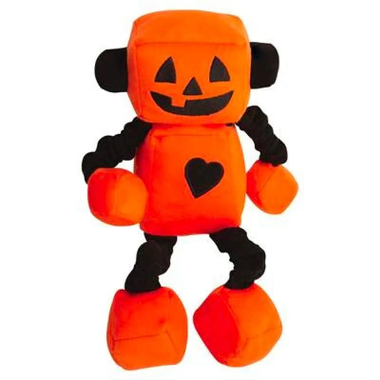 SnugArooz Jack-O-Bot 13" - Eco-Friendly Plush Toy with Squeaker, Crinkle & Bungee Limbs