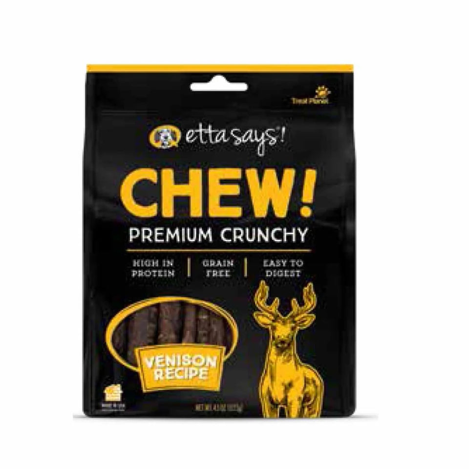 Etta Says! Chew Premium Crunchy Venison Dog Chew 4.5 oz - Pets Perfect