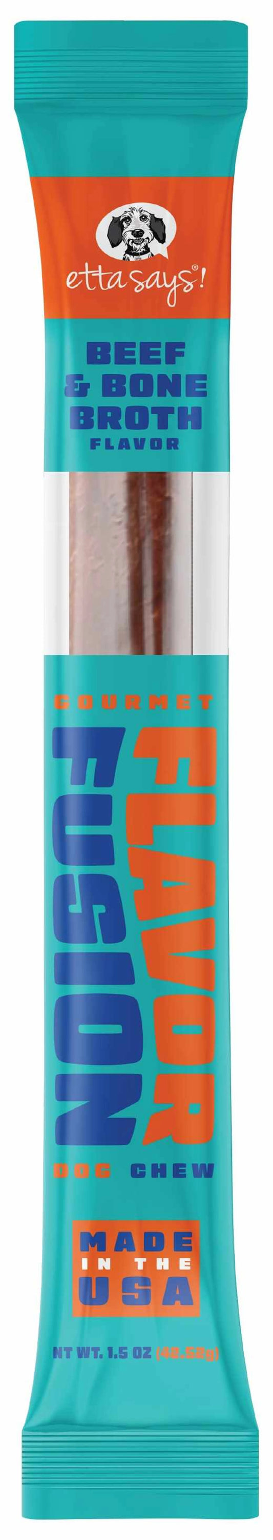 Beef Bone Broth Dog Chews - Natural Long Lasting Dental Chew Treats for Dogs 1.5oz