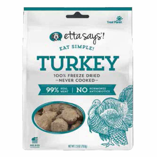Etta Says! 100% Freeze-Dried Turkey - Pure Single-Ingredient Training Treats for Dogs (2.5oz)