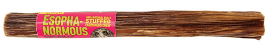 Bully Stuffed Esophagus Dog Chews 10 Inch - Natural Long-Lasting Dental Treats (18 Pack)