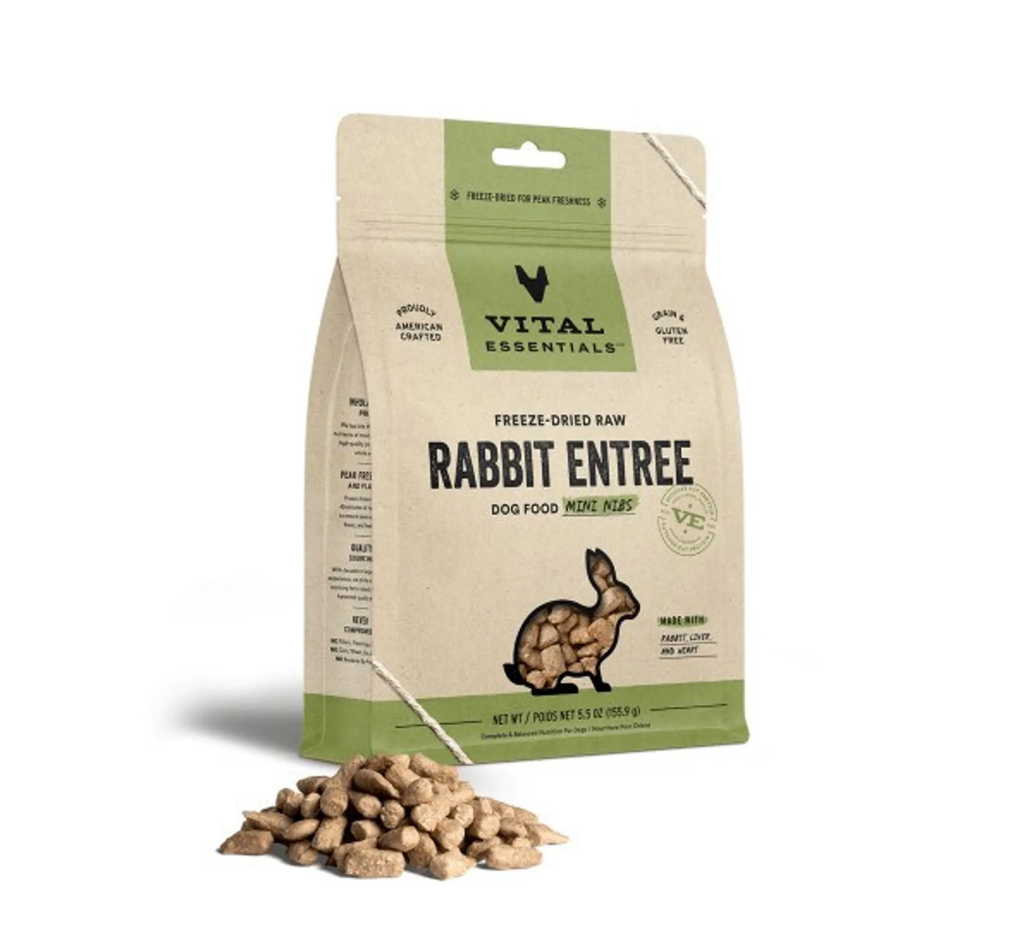 Vital Essentials Freeze-Dried Raw Rabbit Dog Food Mini Nibs