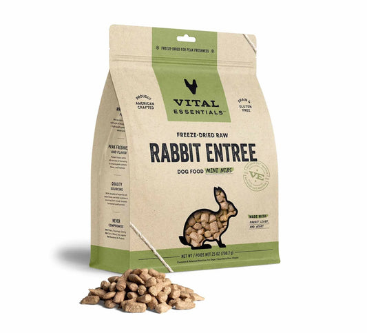 Vital Essentials Freeze-Dried Raw Rabbit Dog Food Mini Nibs