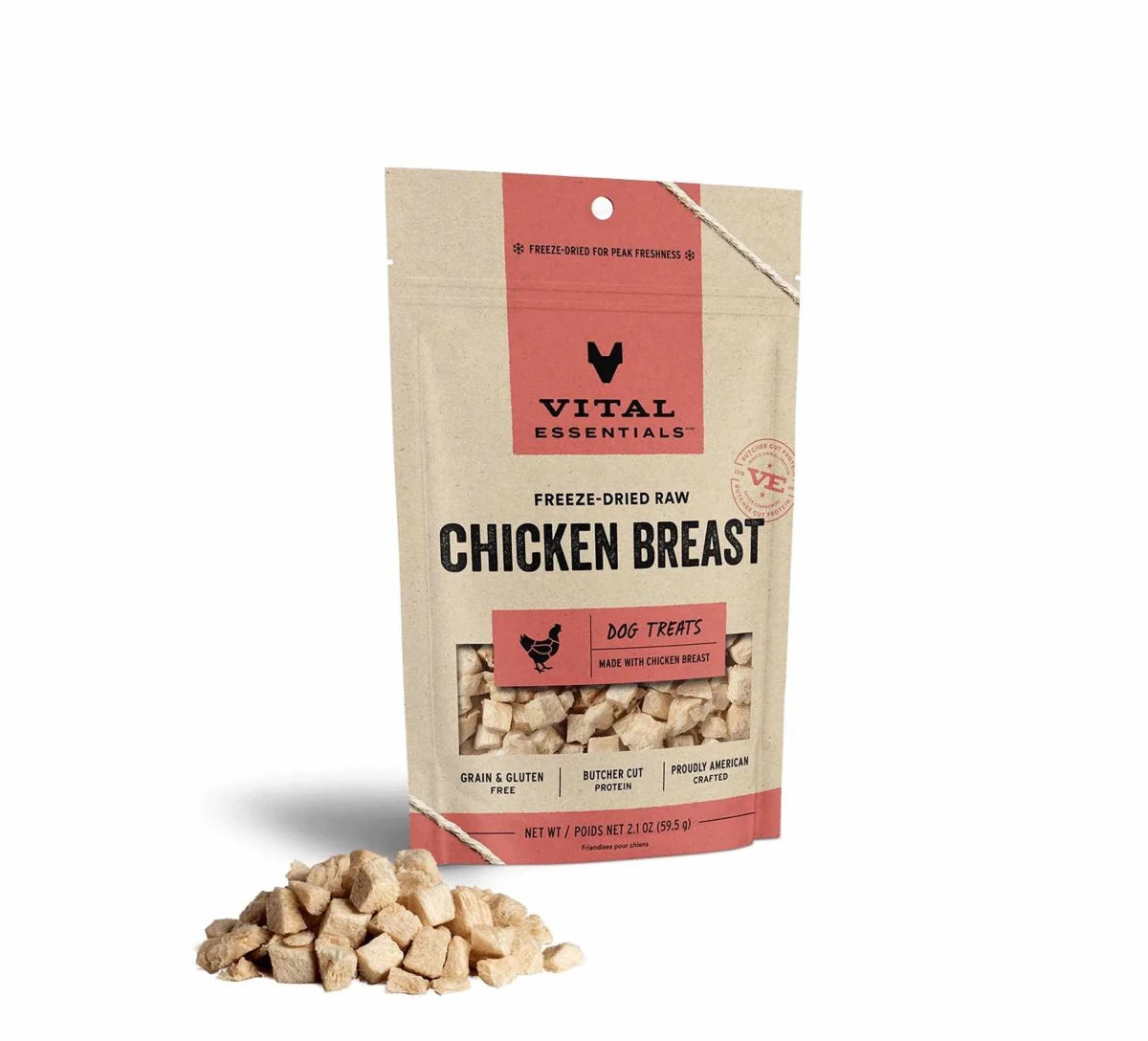 Vital Essentials(R) Freeze-Dried Chicken Breast Dog Treats, 2.1 oz - Pets Perfect