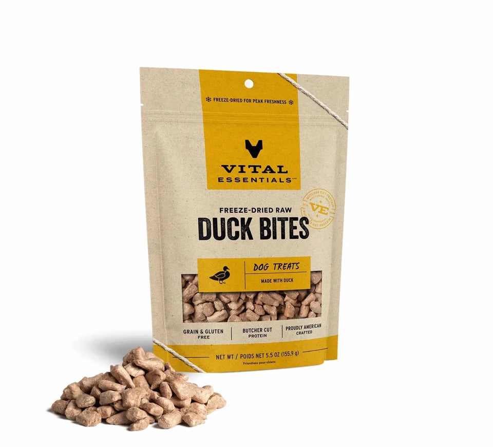 Vital Essentials Freeze-Dried Duck Bites Dog Treats - Pets Perfect