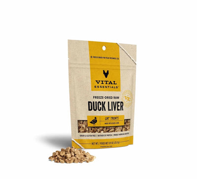 Vital Essentials Freeze-Dried Duck Liver Cat Treats, 0.9 oz - Pets Perfect