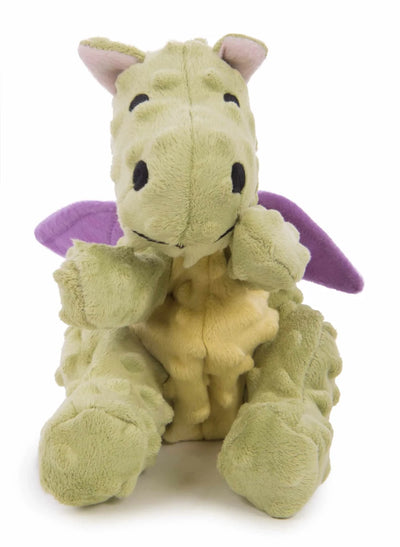 Light green goDog plush dragon toy sitting upright
