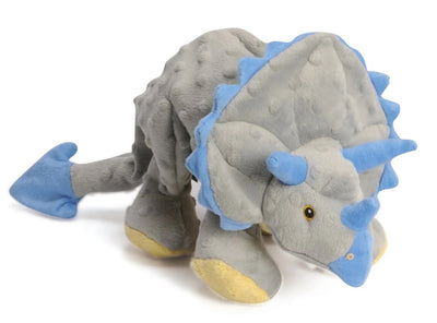 goDog Dinos Frills Triceratops with Chew Guard Plush Dog Toy - Pets Perfect
