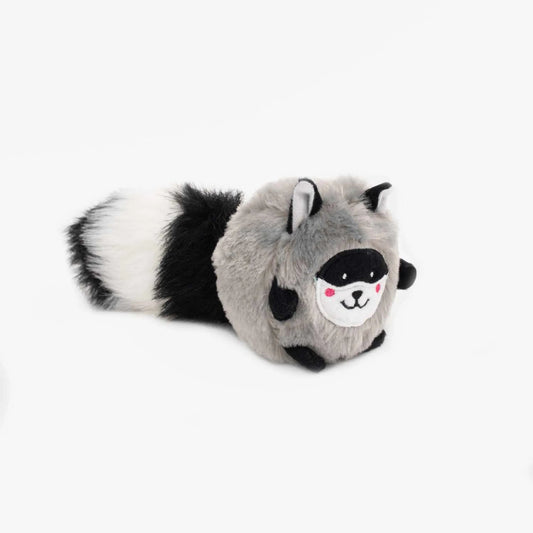 ZippyPaws Bushy Throw Raccoon - Large Plush Toy with Grunting Squeaker & Bushy Tail