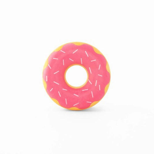 ZippyPaws ZippyTuff Donutz Strawberry - Extra-Durable Squeaky Chew Toy for Power Chewers