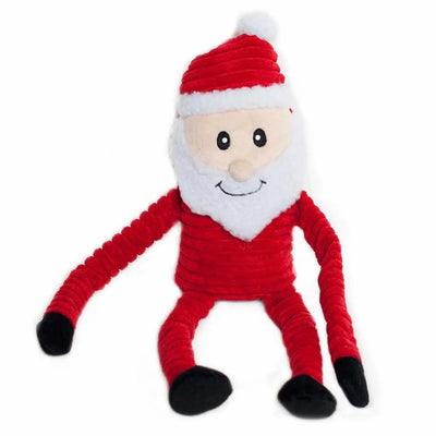 ZippyPaws Holiday Crinkle Santa Plush Dog Toy - Pets Perfect