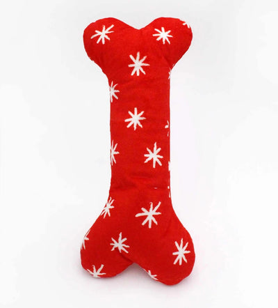 ZippyPaws Holiday Jigglerz Festive Bone Plush Dog Toy - Pets Perfect