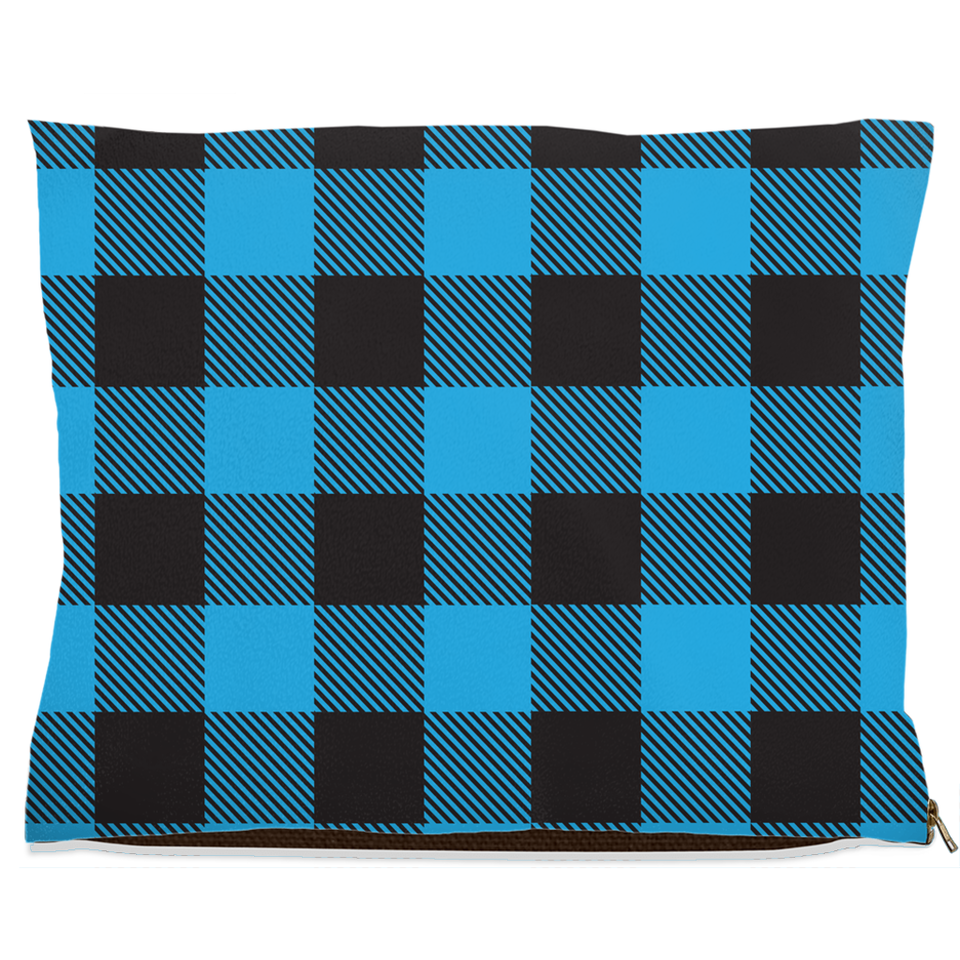 Buffalo Plaid Blue Dog Bed, Water Resistant/40x50 inch, view 5
