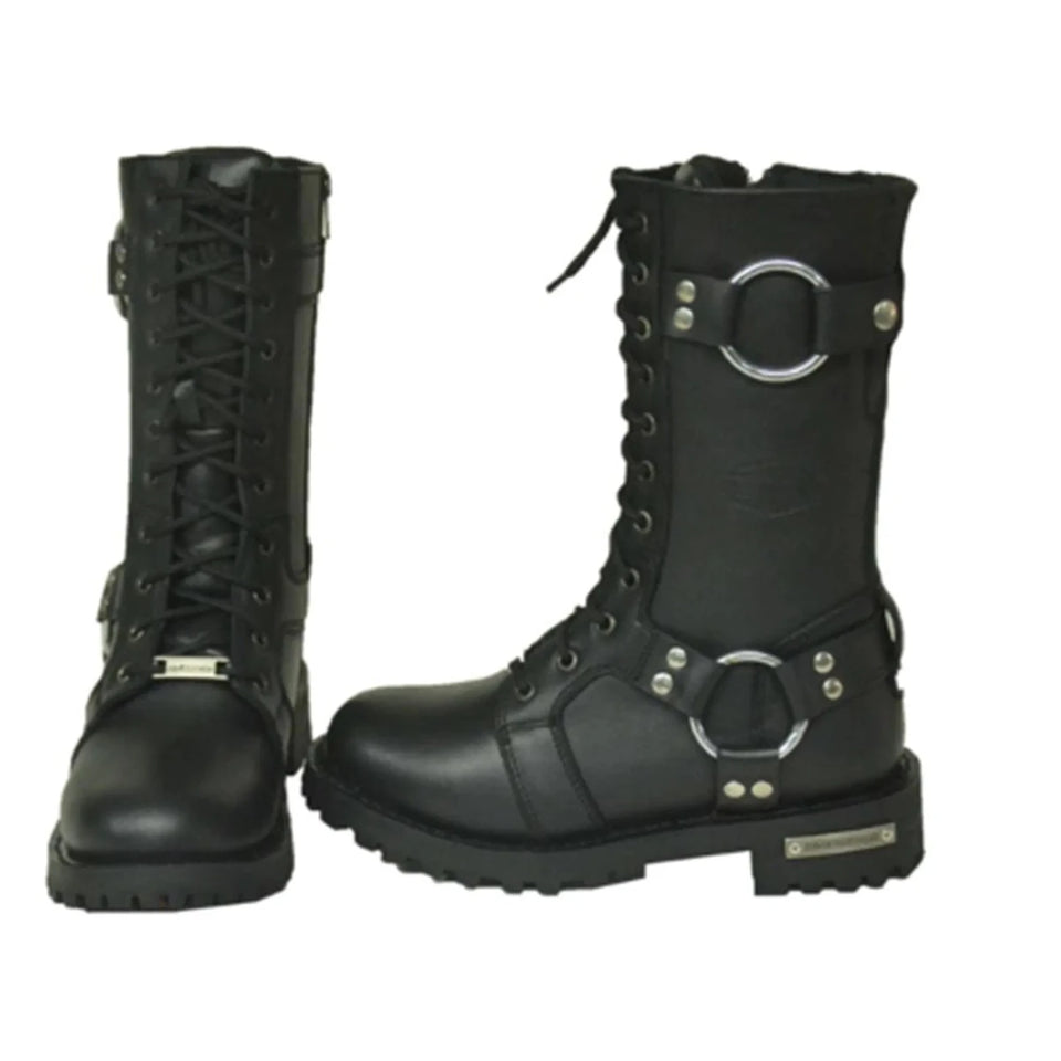 Ladies Motorcycle Biker Leather Boots, view 16