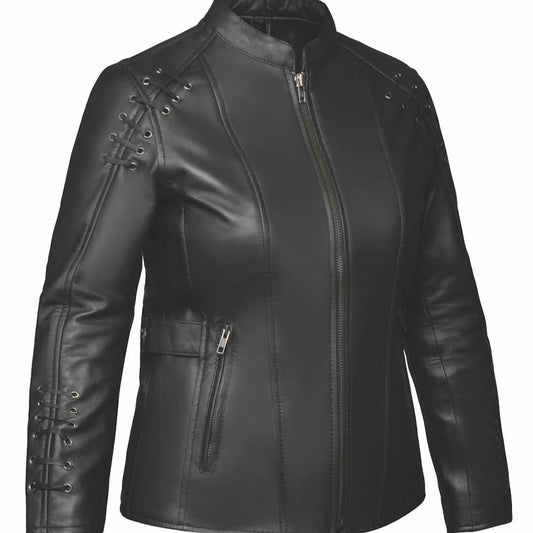 6829.00 - Ladies Premium Leather Jacket - Pets Perfect