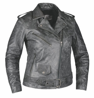 6832.GY - Ladies Premium Leather Jacket, Gry/5XL