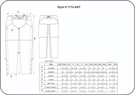 7174.ANT - Ladies Premium Lambskin Leather Chaps - Pets Perfect