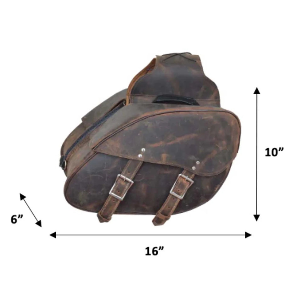 9352.ZP - Leather Saddle Bag, view 4