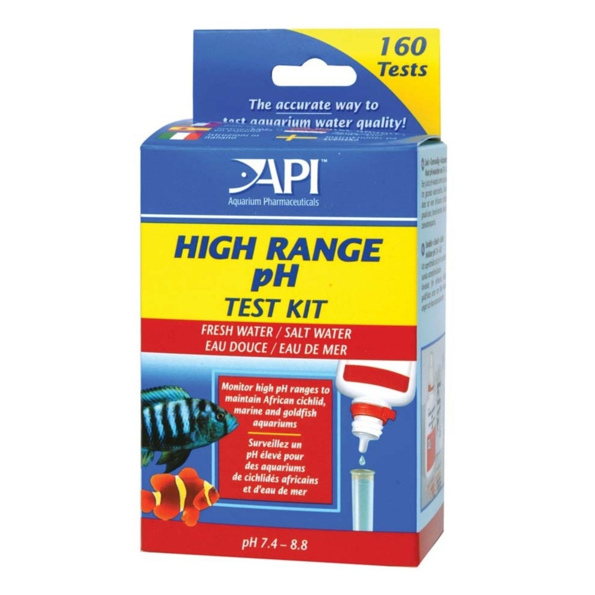 API High Range pH Test Kit for Freshwater and Saltwater Aquarium 1ea - Pets Perfect